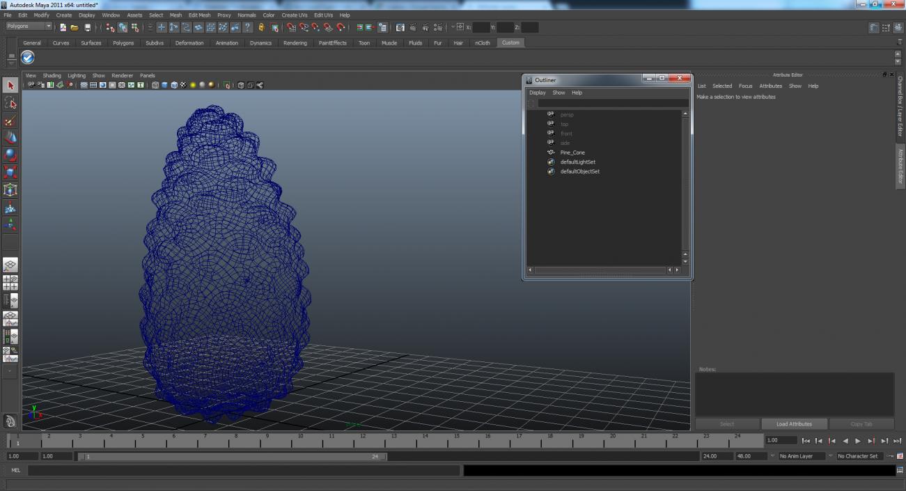 3D Closed Pine Cone