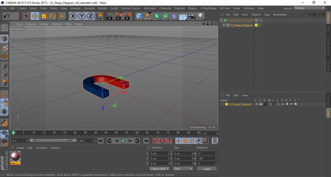 U Shape Magnet 3D model