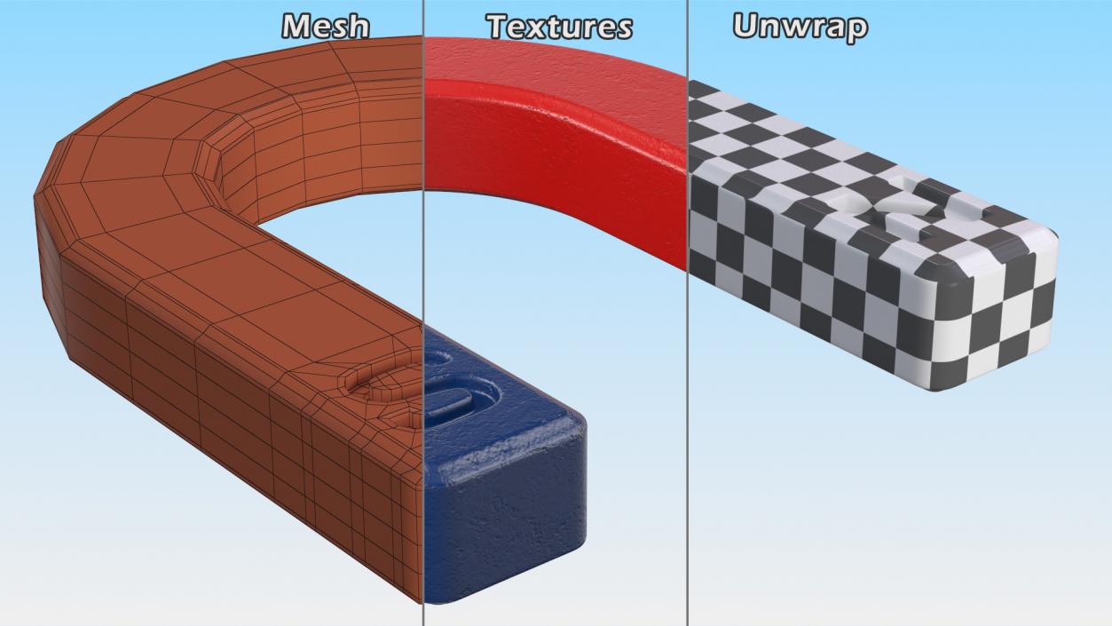 U Shape Magnet 3D model