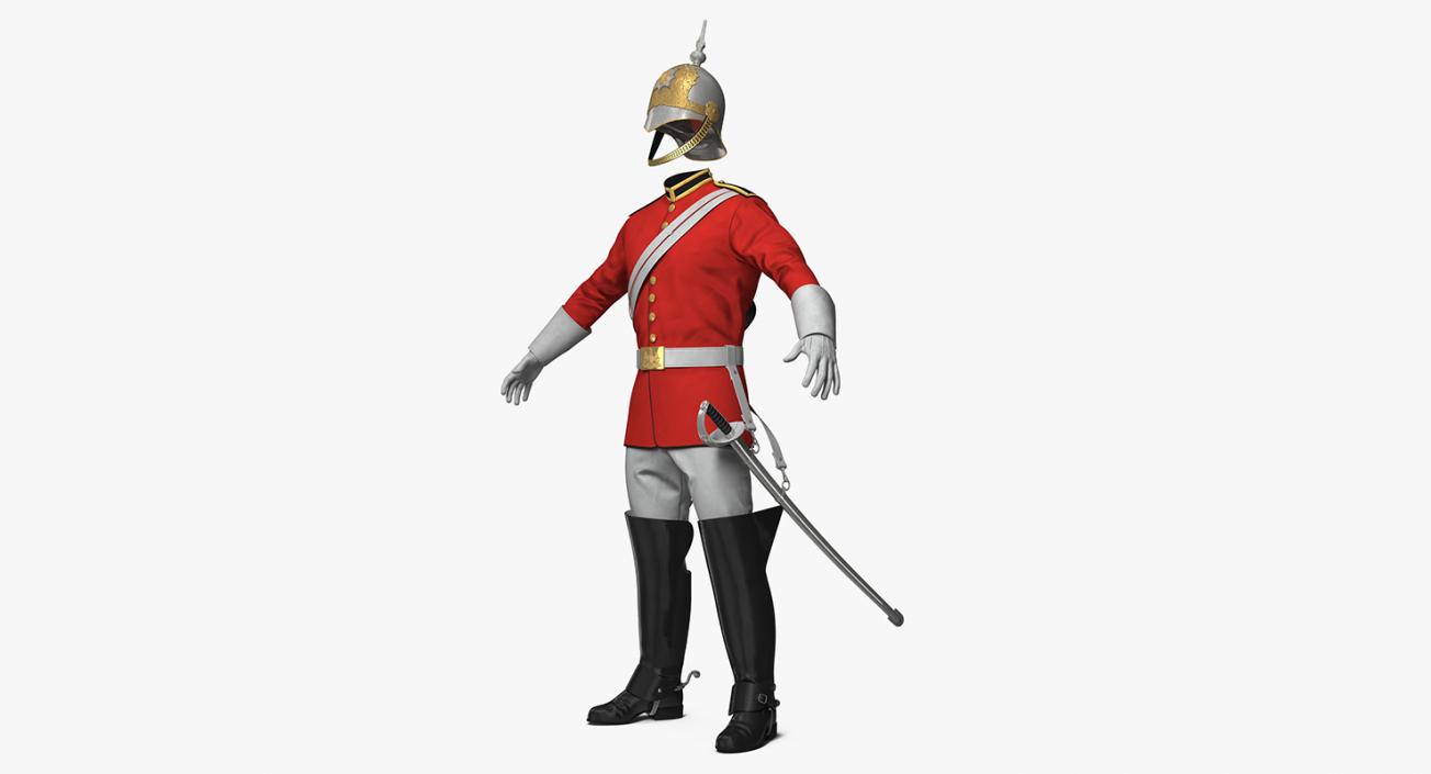 British Cavalry Royal Life Guard Uniform Set 3D model