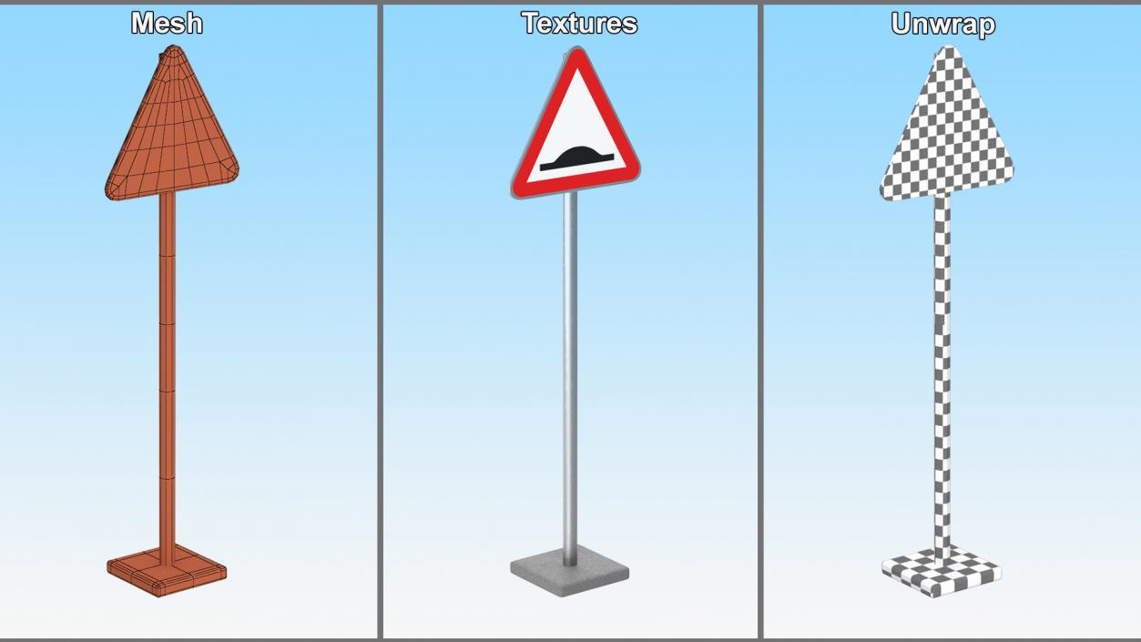 3D Road Sign Hump 2