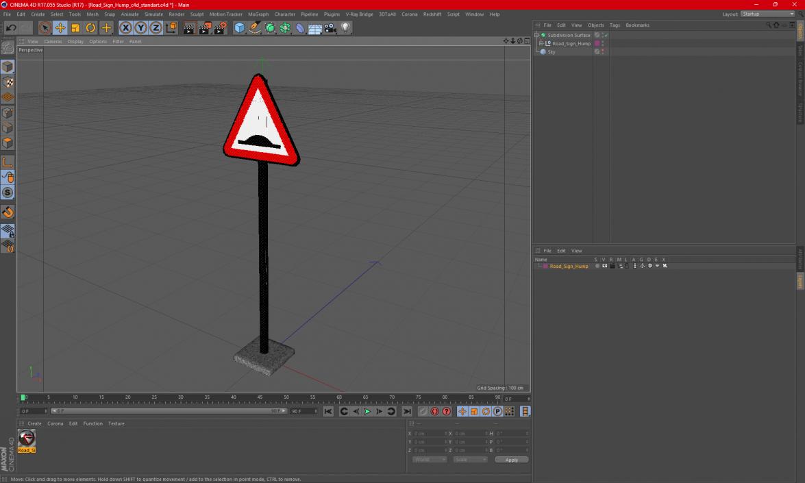 3D Road Sign Hump 2