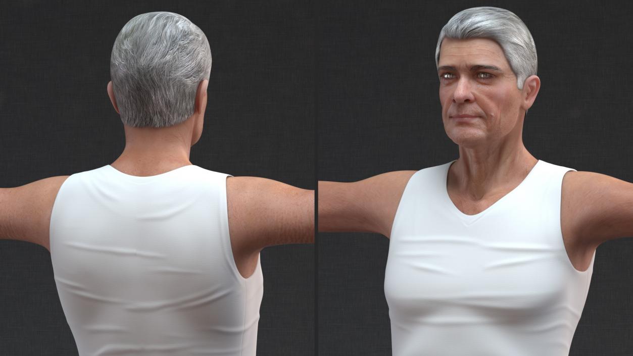 3D model Old Man Underwear Neutral Pose