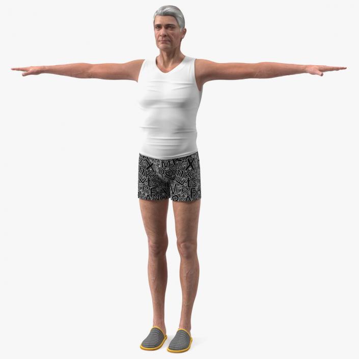 3D model Old Man Underwear Neutral Pose