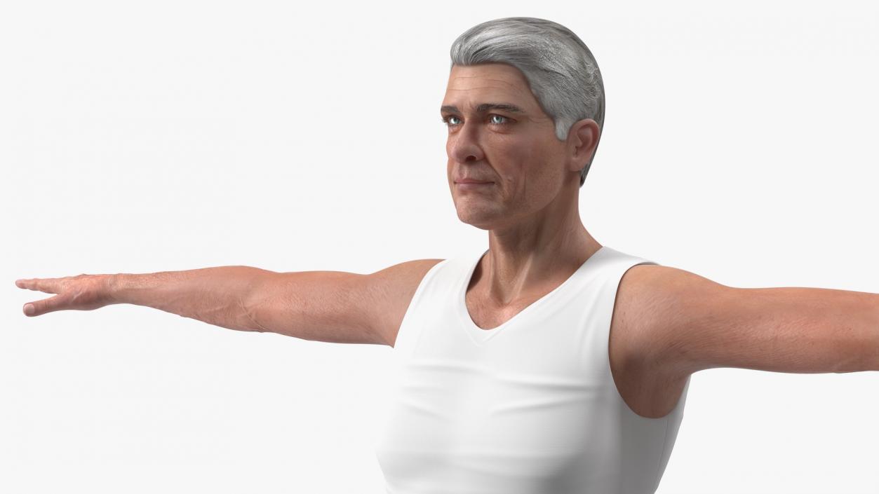 3D model Old Man Underwear Neutral Pose