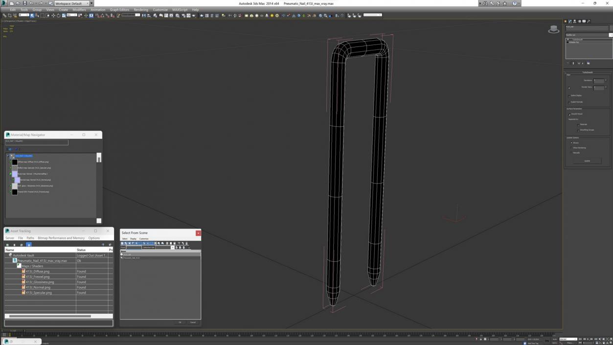 Pneumatic Nail 413J 3D model