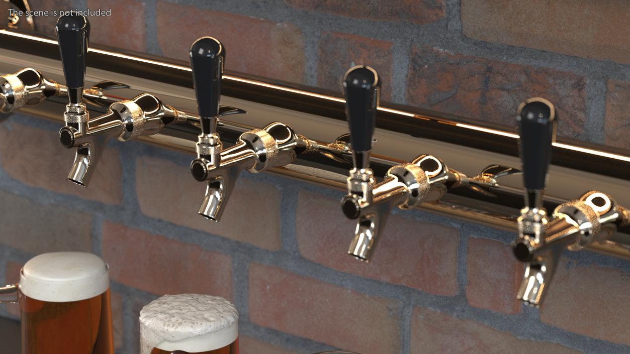 Rail Draft Brass Beer Tower 3D