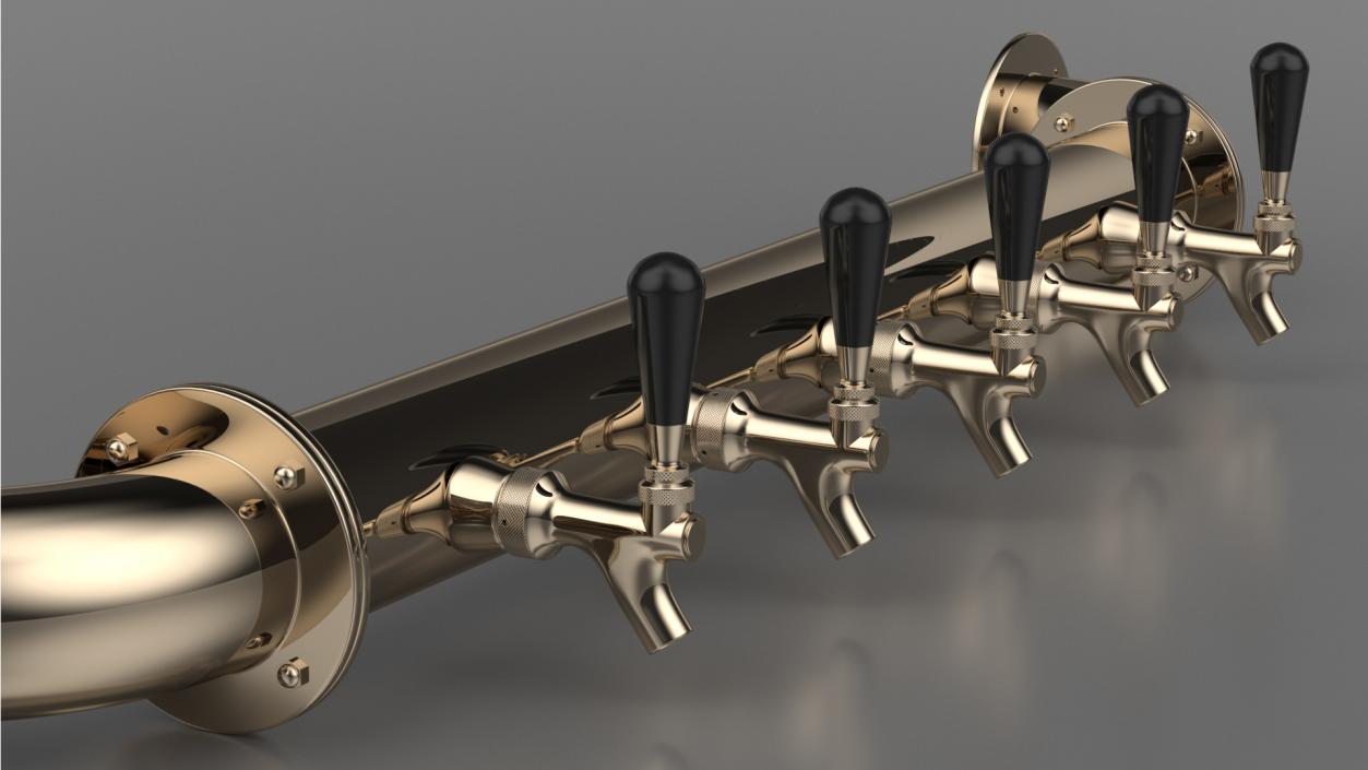 Rail Draft Brass Beer Tower 3D