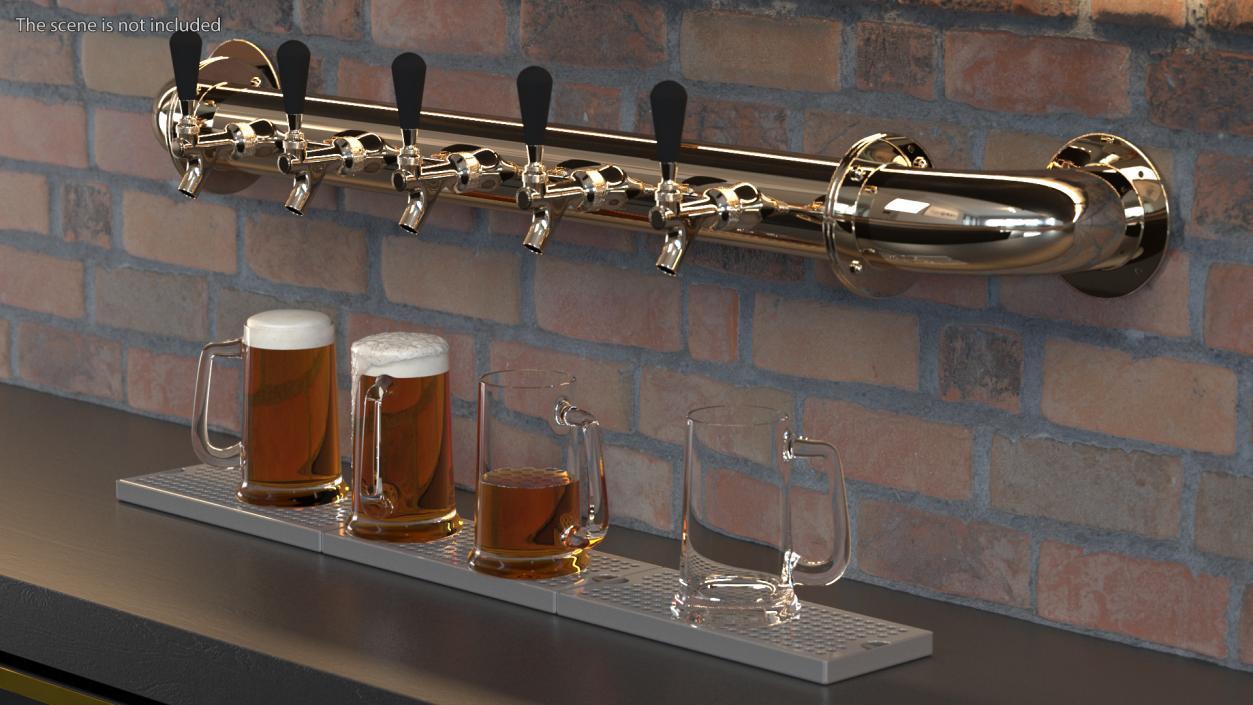 Rail Draft Brass Beer Tower 3D