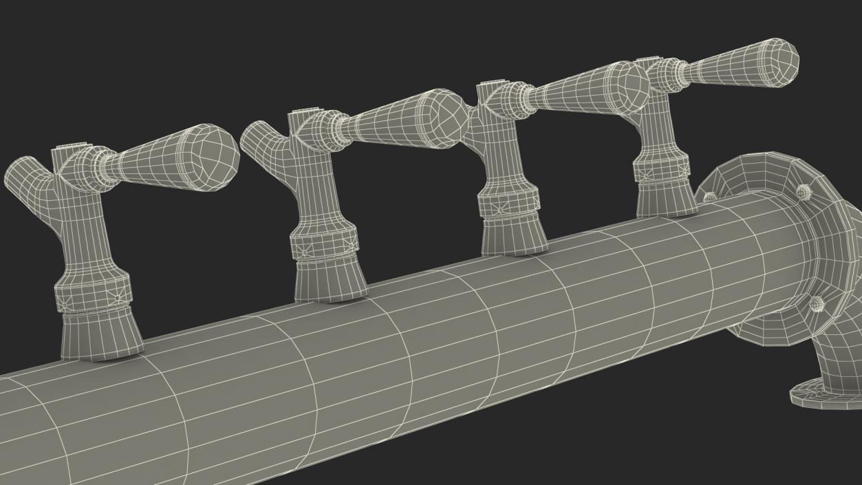 Rail Draft Brass Beer Tower 3D