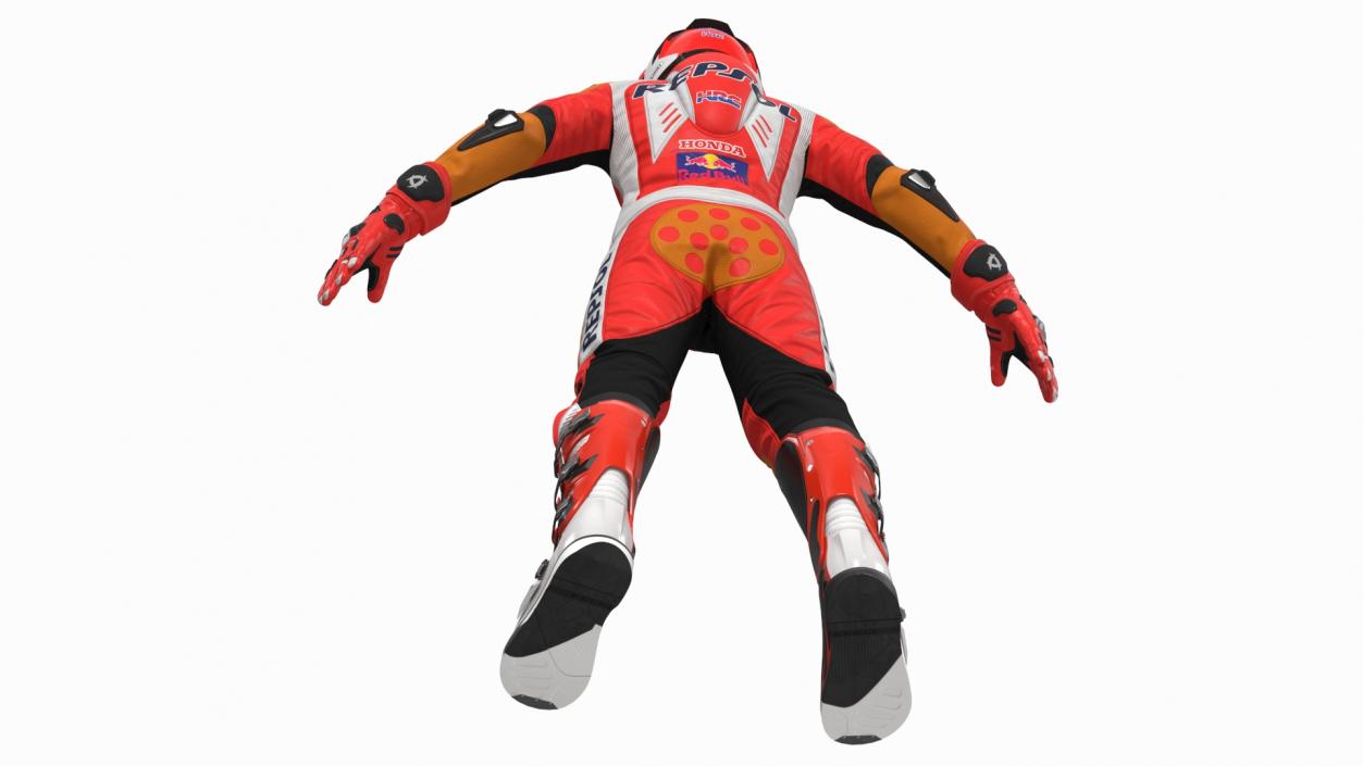 Sport Bike Rider Wearing Honda Race Suit 2 3D