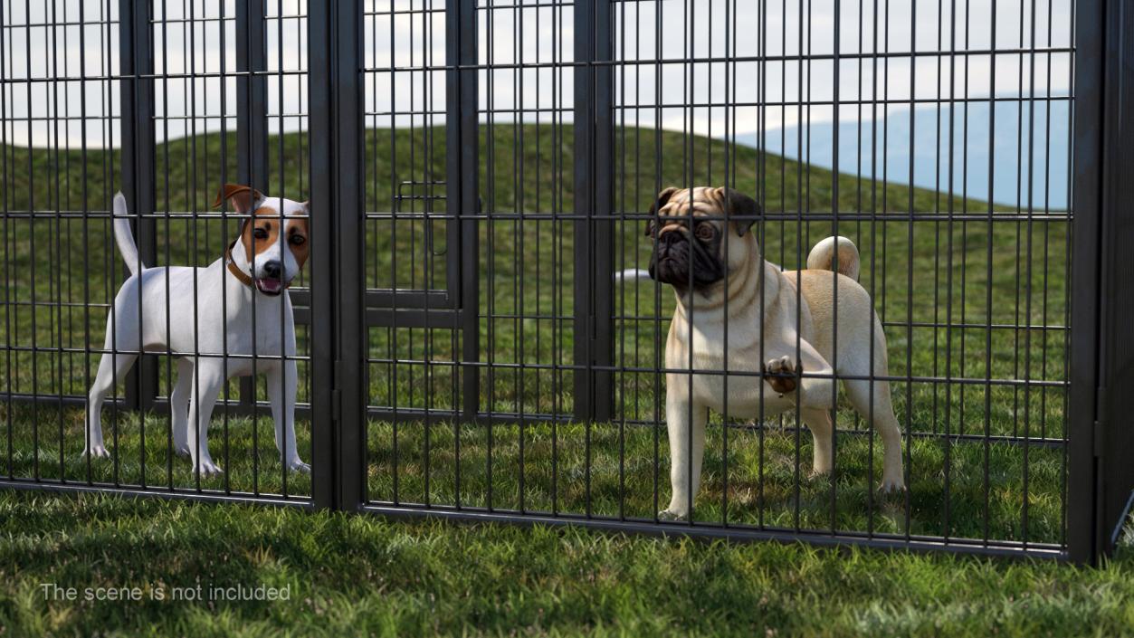 Small Rectangular Playpen for Dogs 3D model