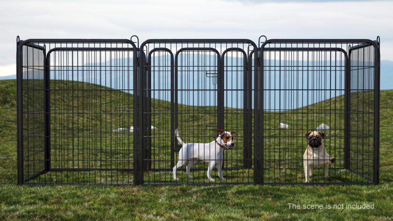 Small Rectangular Playpen for Dogs 3D model