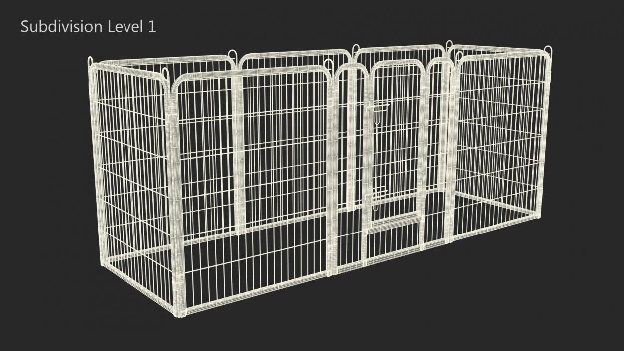 Small Rectangular Playpen for Dogs 3D model