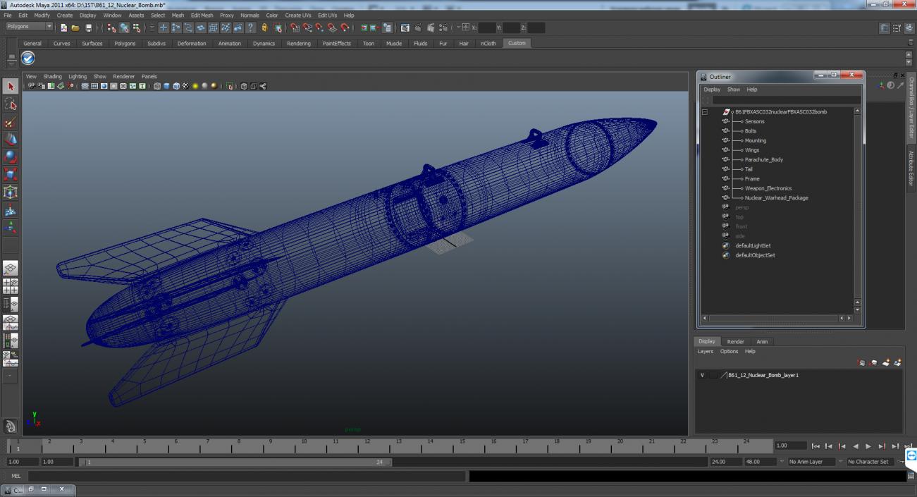 B61-12 Nuclear Bomb 3D model