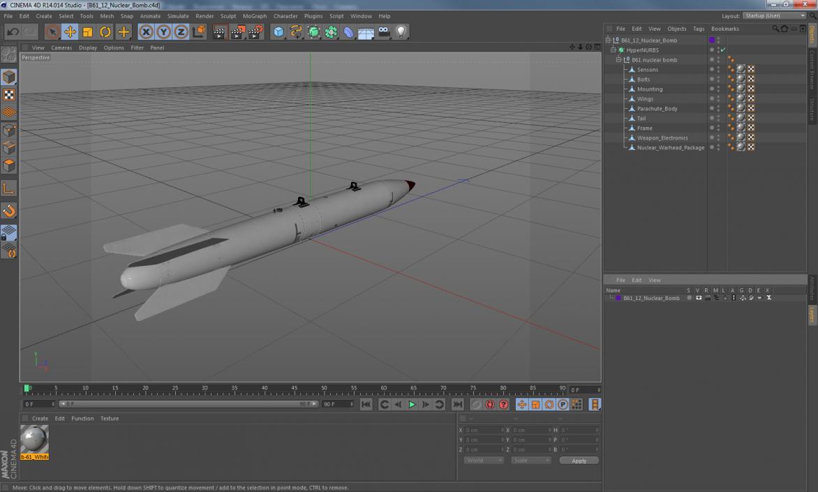B61-12 Nuclear Bomb 3D model