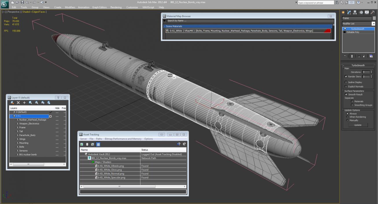 B61-12 Nuclear Bomb 3D model