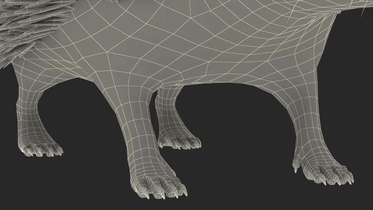 3D Hedgehog Black Fur model