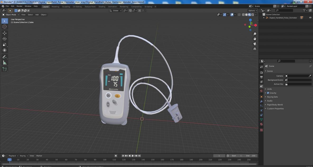 3D Digital Handheld Pulse Oximeter