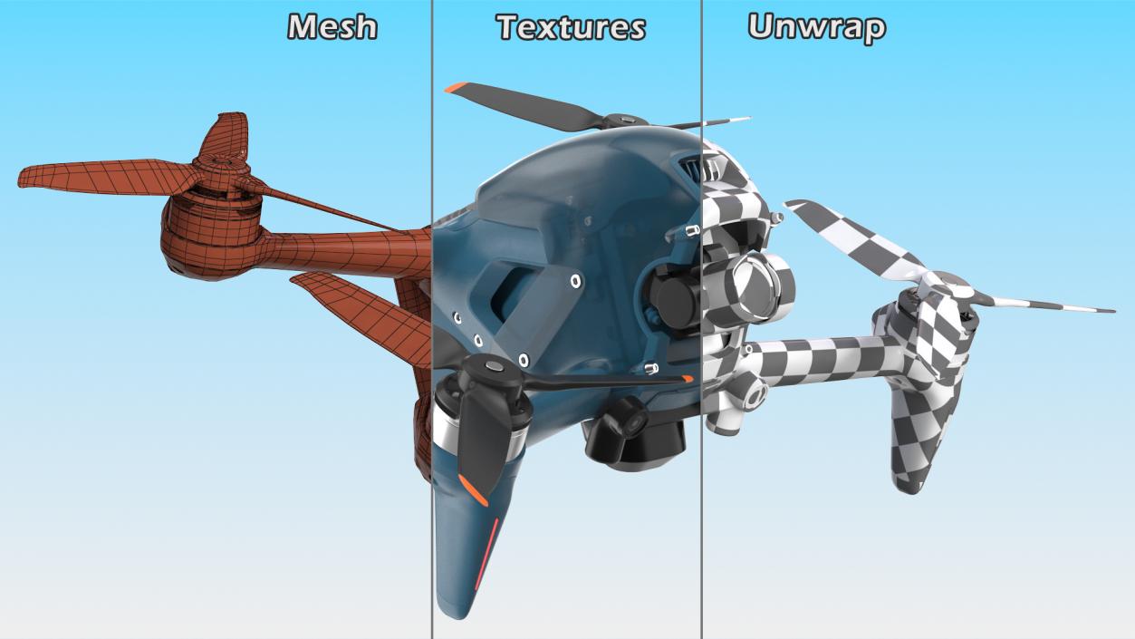 3D High Speed Drone Rigged model