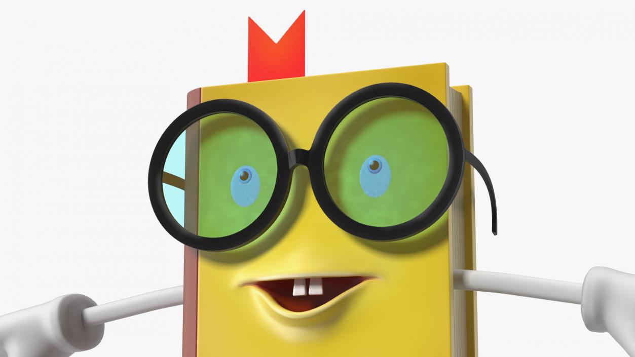 3D Cartoon Character Yellow Book T-Pose