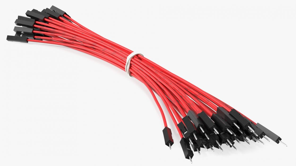 3D Jumper Wires Bundle Red model