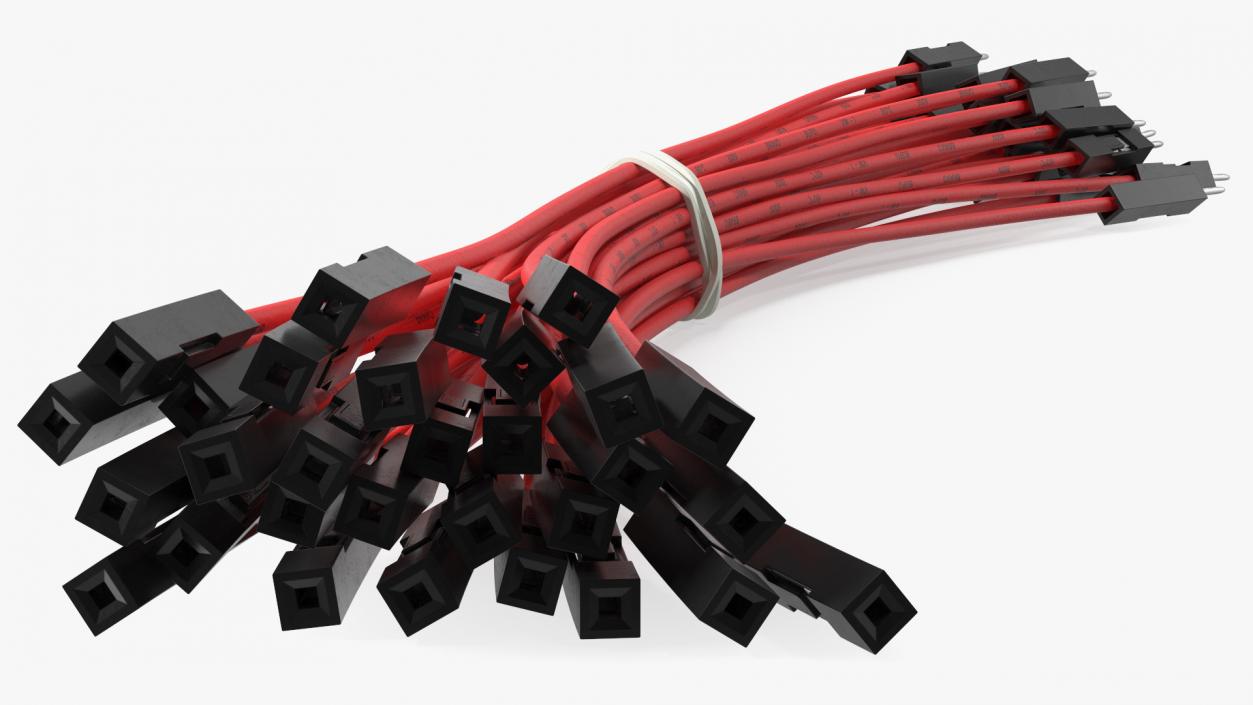 3D Jumper Wires Bundle Red model