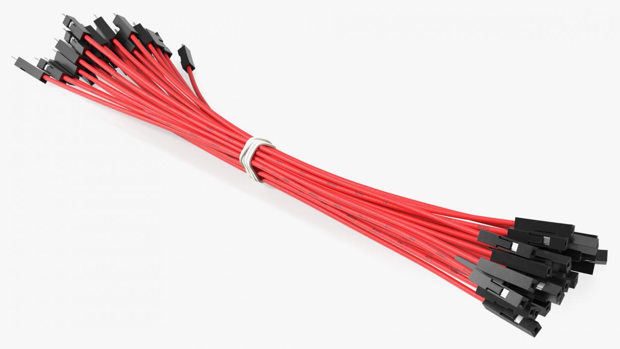 3D Jumper Wires Bundle Red model