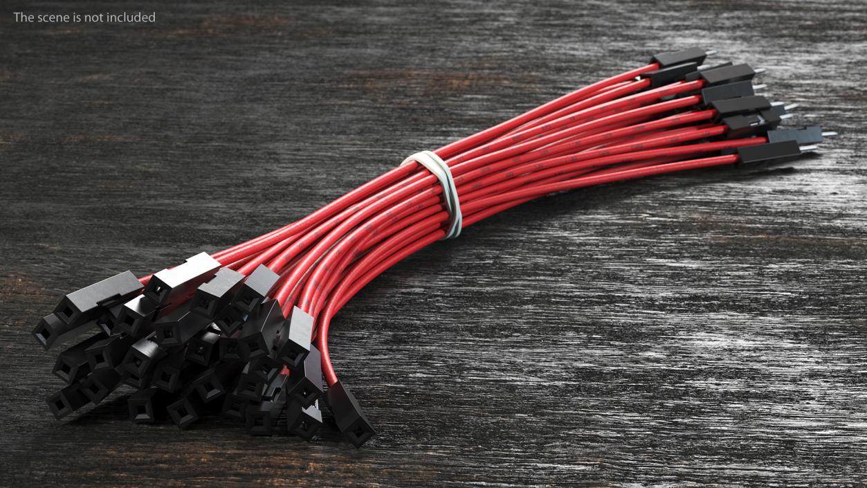 3D Jumper Wires Bundle Red model