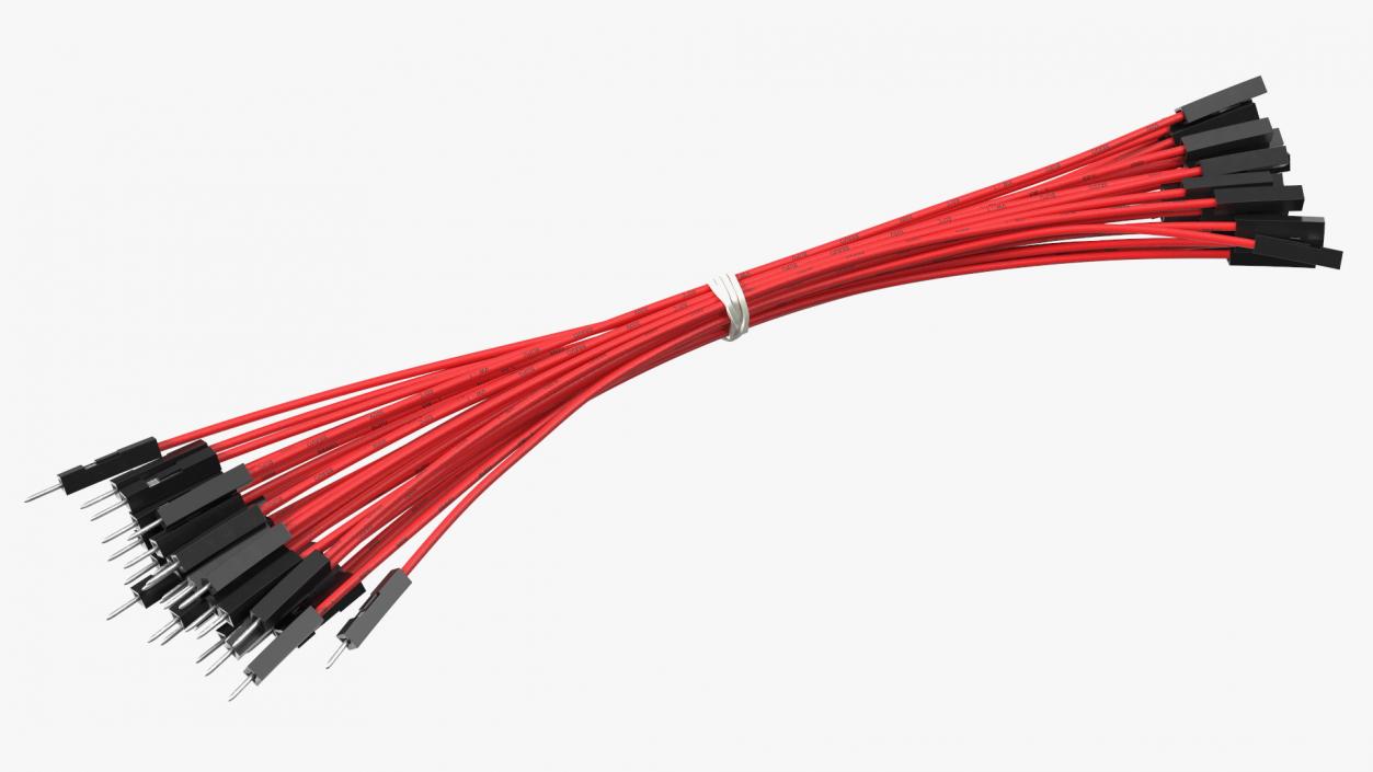 3D Jumper Wires Bundle Red model