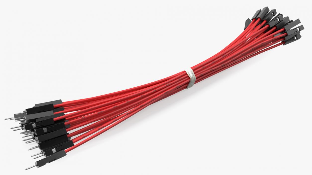 3D Jumper Wires Bundle Red model