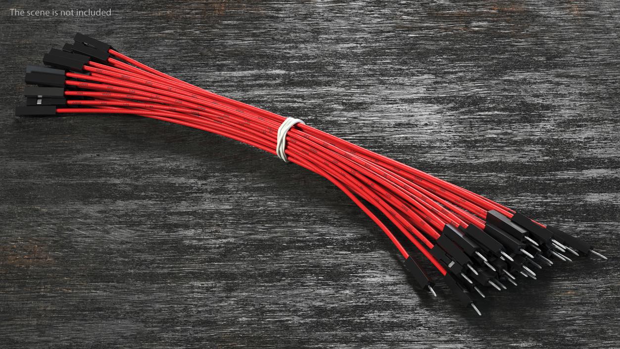 3D Jumper Wires Bundle Red model