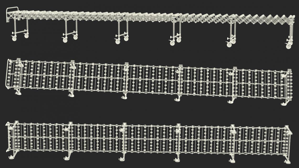 3D Folding Telescopic Roller Red Rigged