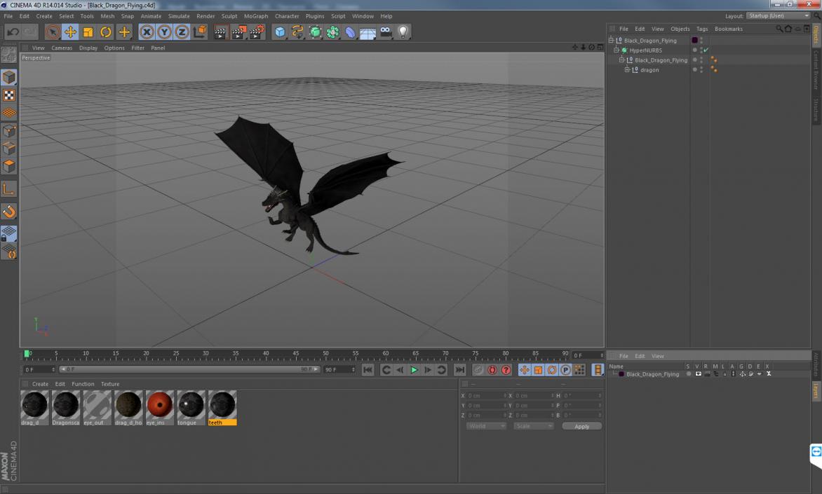 Black Dragon Flying 3D model