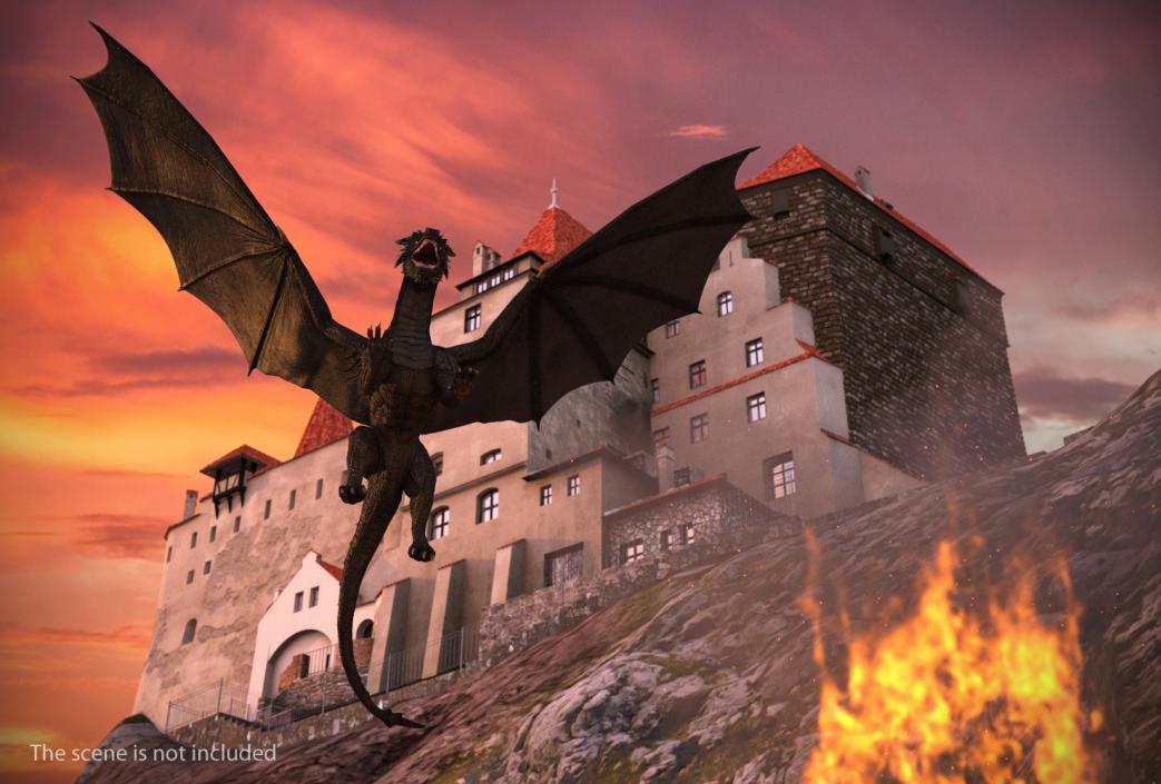 Black Dragon Flying 3D model