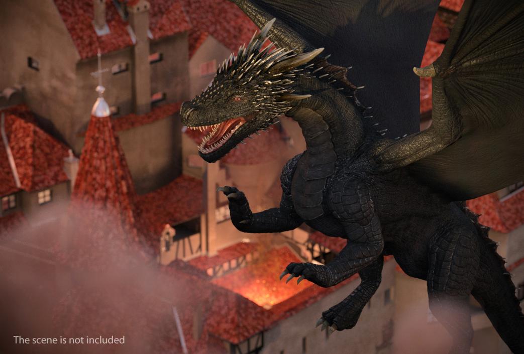 Black Dragon Flying 3D model