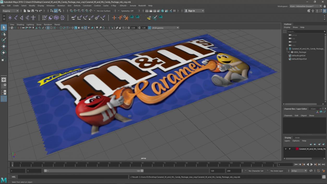 3D model Caramel M and Ms Candy Package