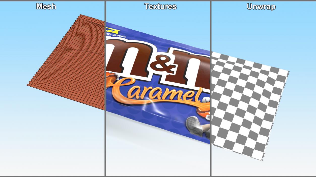 3D model Caramel M and Ms Candy Package