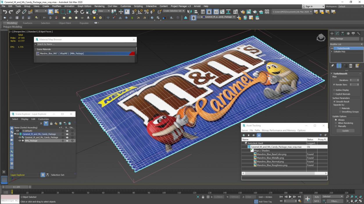 3D model Caramel M and Ms Candy Package