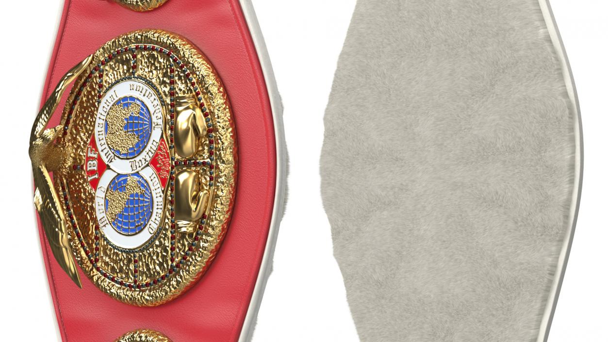 3D International Boxing Federation Belt whith Fur