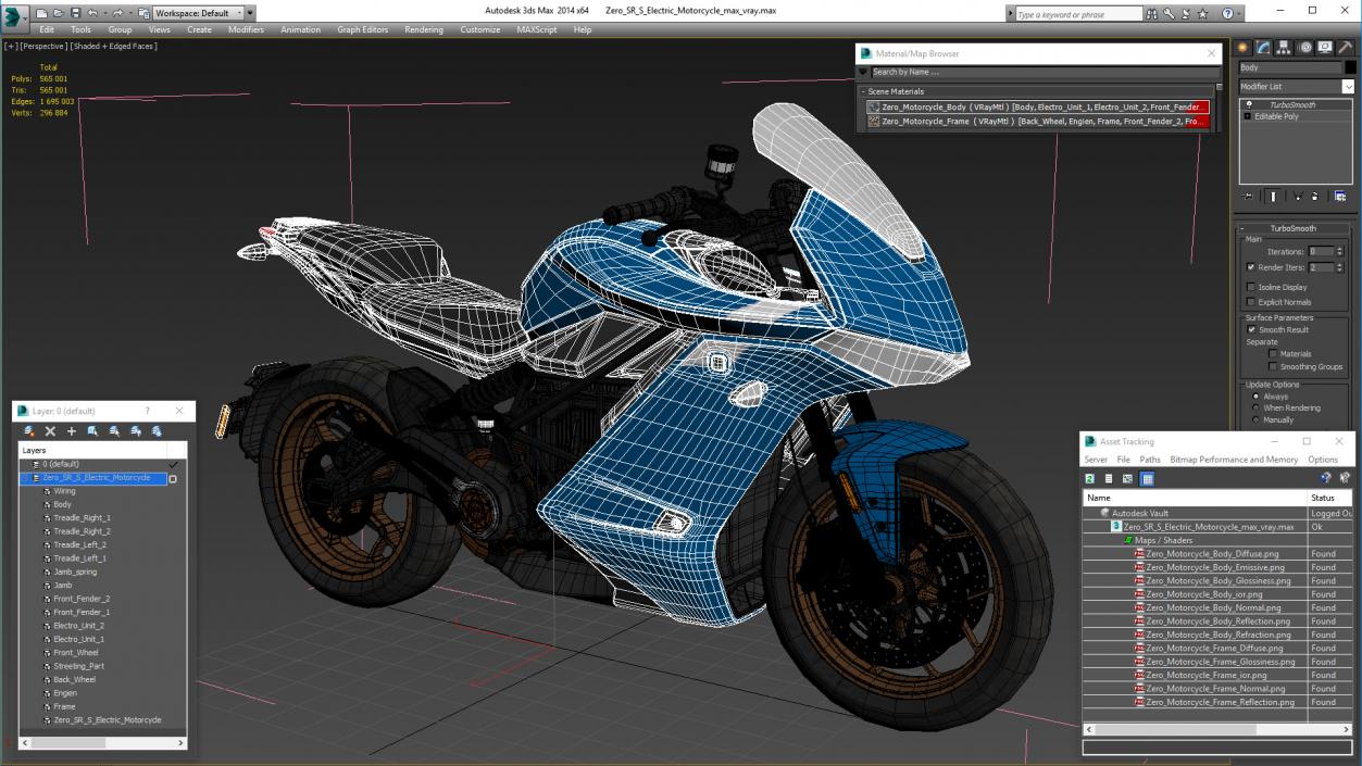 Zero SR S Electric Motorcycle 3D model