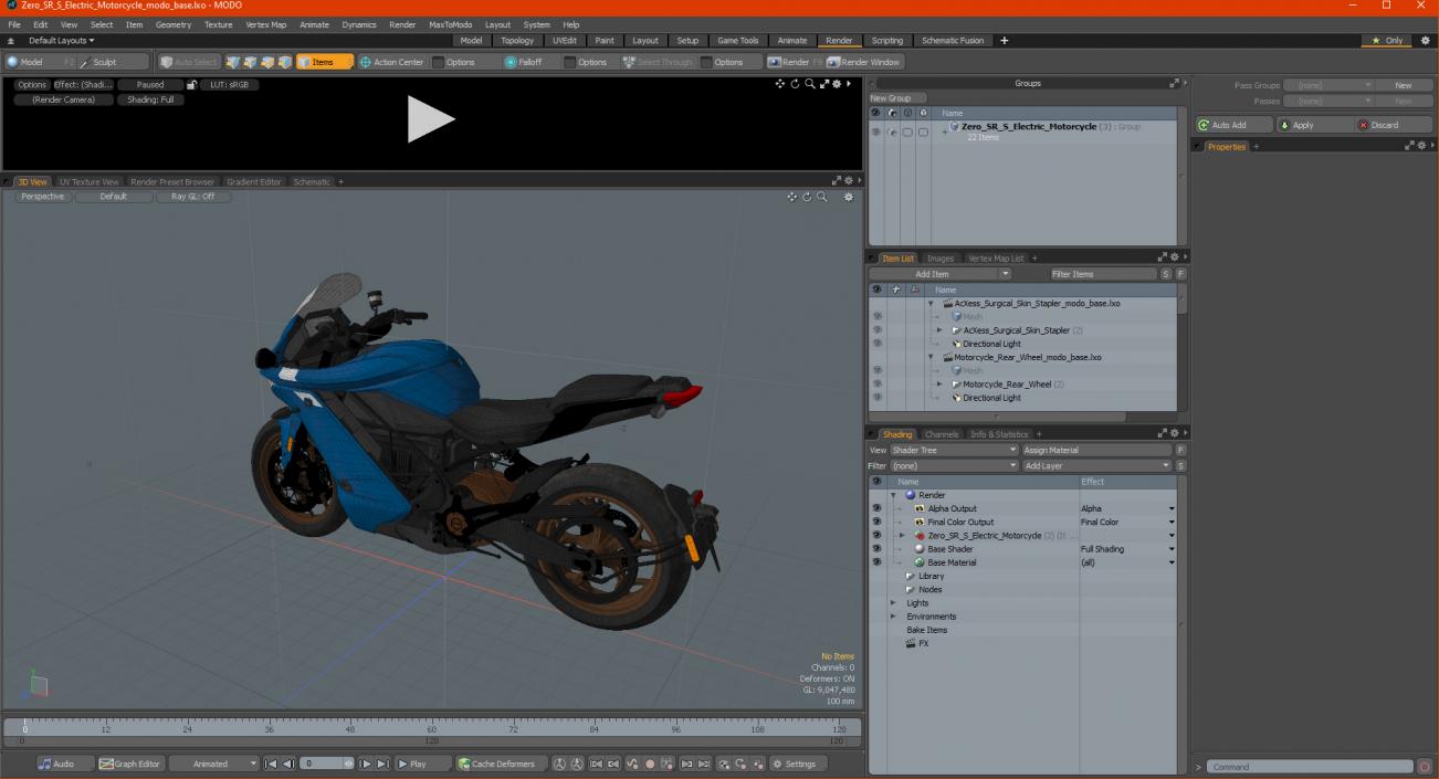 Zero SR S Electric Motorcycle 3D model