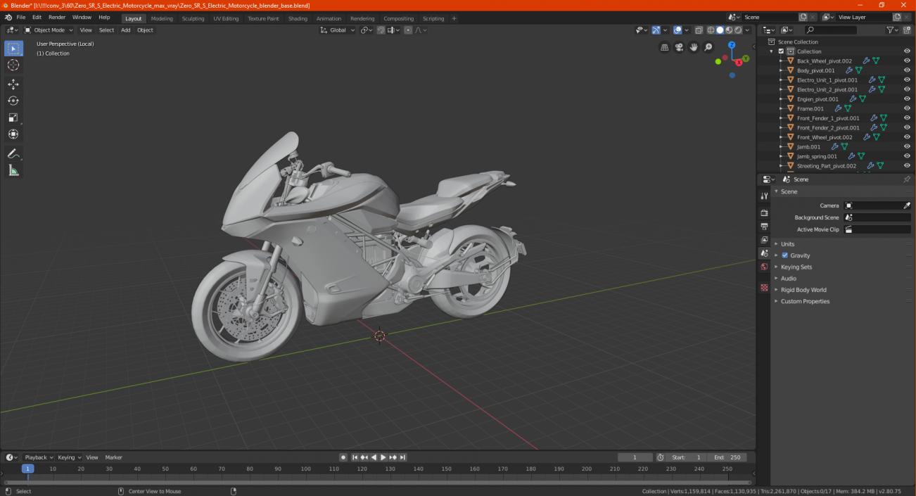 Zero SR S Electric Motorcycle 3D model