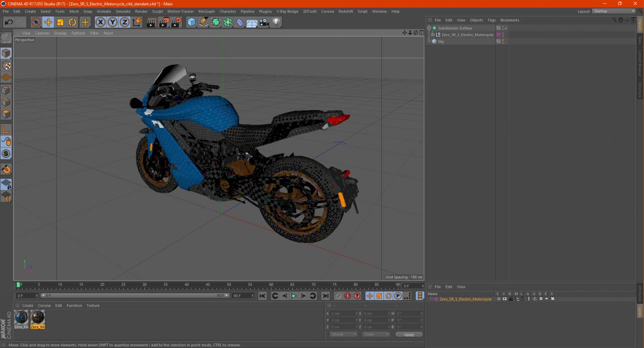 Zero SR S Electric Motorcycle 3D model