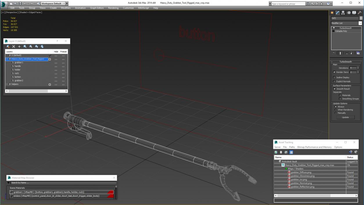 3D model Heavy Duty Grabber Tool Rigged