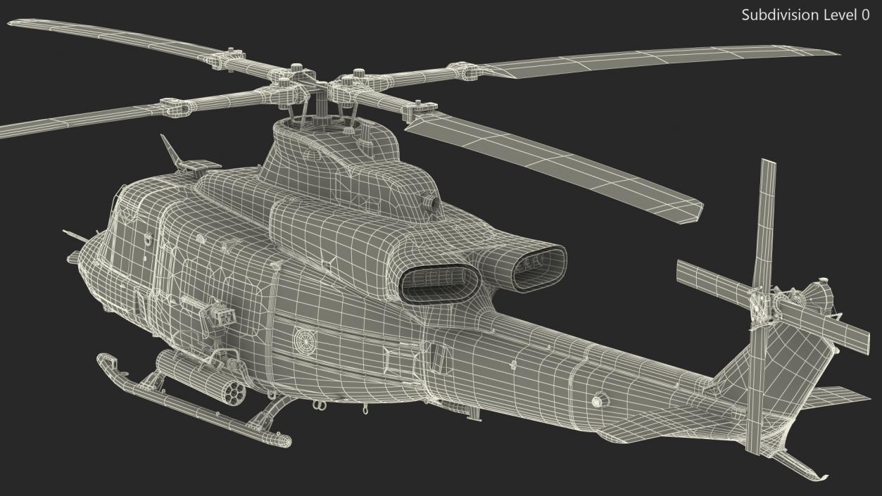 3D model Bell UH1Y Venom Helicopter Exterior Only