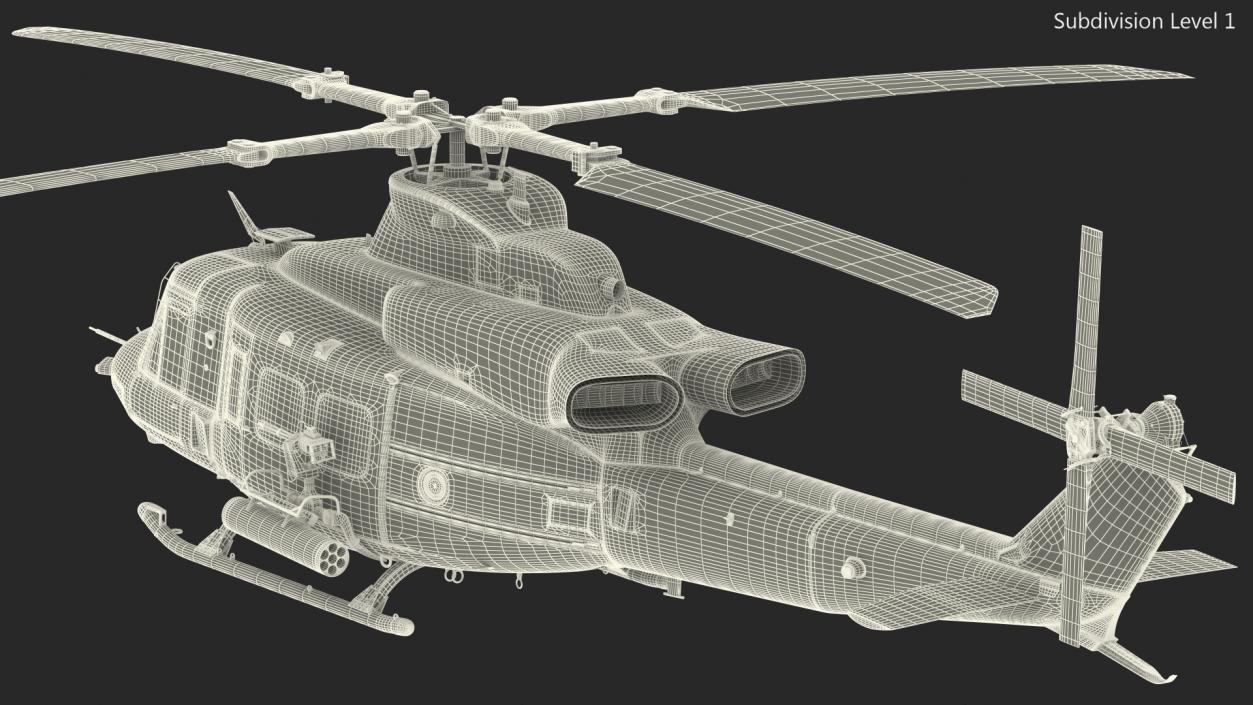 3D model Bell UH1Y Venom Helicopter Exterior Only