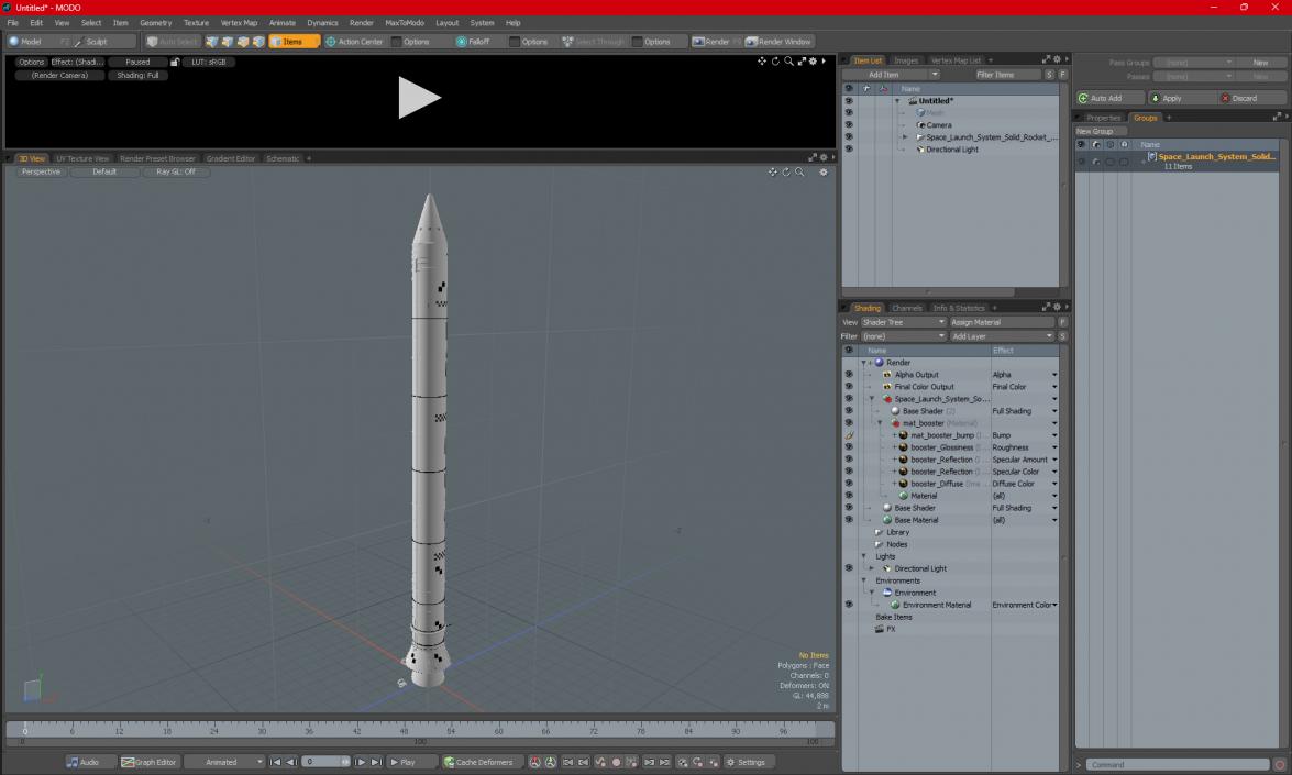 3D model Space Launch System Solid Rocket Booster