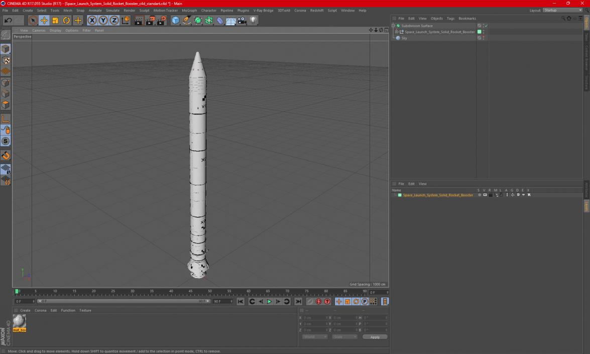 3D model Space Launch System Solid Rocket Booster