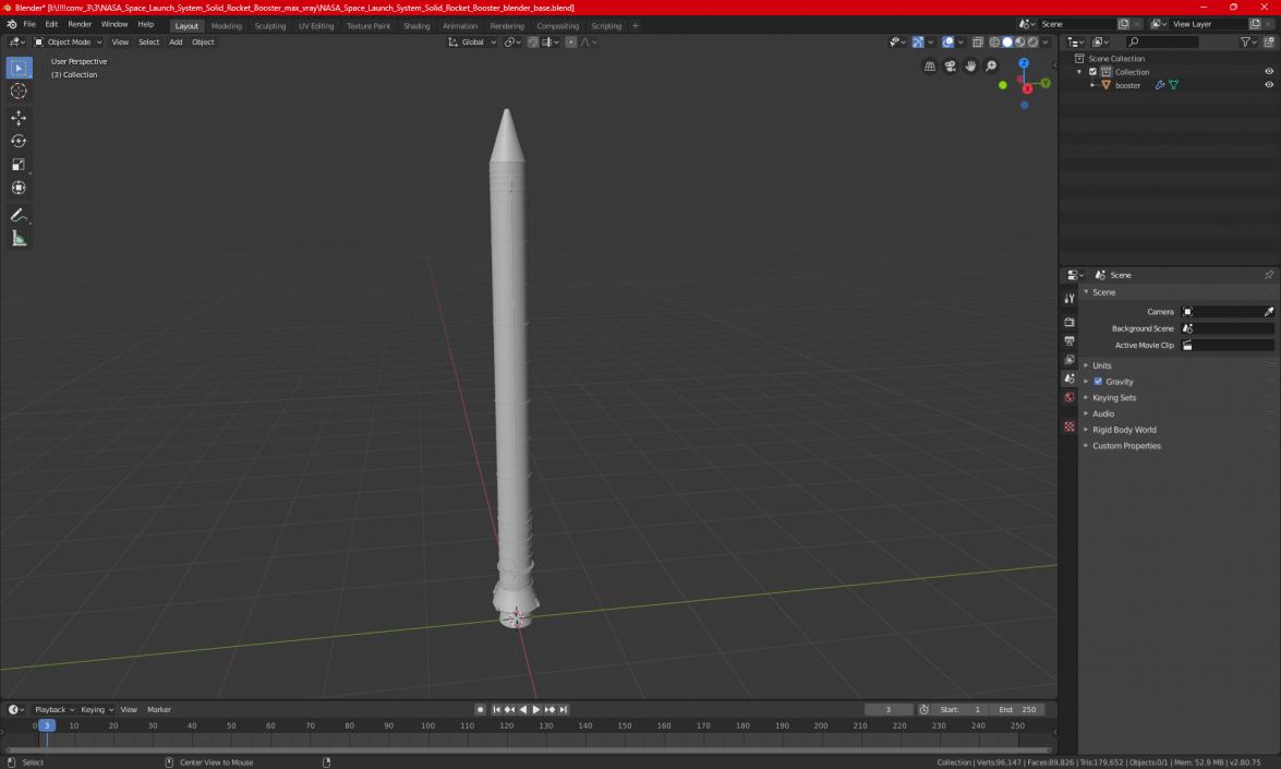 3D model Space Launch System Solid Rocket Booster